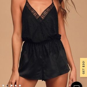Lulus Black lace romper xs